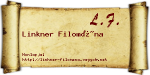 Linkner Filoména névjegykártya